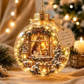 Illuminated Scripture Keepsake Ornament, Lighted Hanging Decoration with Bible Verse, Religious Themed Holiday Ornament, Transparant Ball with 2D Flat Sheet for Christmas Tree Home Display，B