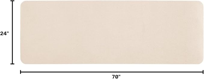 TYUU Bathroom Mat Quick Dry, Bathroom Rugs Non Slip Washable Thin Absorbent Bath Mat Fits Under Door Bathroom Floor Mat Perfect for Bath, Shower, or Sink 24"x70" Beige