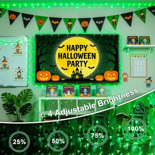 JMEXSUSS 600 LED Green Lights Indoor Outdoor Waterproof for Halloween Decor