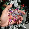 2026Annual Christmas Ornaments Crystal Snowflake Star - Christmas Tree Ornaments Pendant Sun Catcher Home Hanging Decor (2026 Colored Crystal)