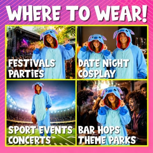 Funziez! Adult Onesie Halloween Costume Animal Dinosaur Shark Unisex Plush One Piece Cosplay Suit for Adults, Men and Women