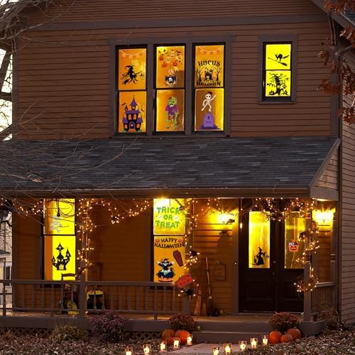 Halloween Party Decorations - Reusable Window Clings for Halloween Decorations Indoor Outdoor | Pumpkin Ghost Static Window Decor Stickers for Office Party Favors Supplies Crafts Gifts Toys for Kids