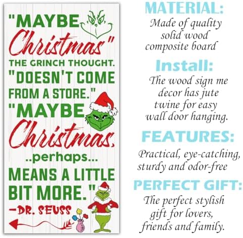 Christmas Decor Sign, Christmas Hanging Wooden Signs, Winter Decorative Wall Signs, Rustic Winter Wood Door Sign, Farmhouse Outdoor Wood Xmas Decor, Xmas Wall Art 6x12 Inches