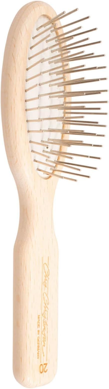 Chris Christensen Dog Brush, 5.75" x 1.25" Little Wonder Pin Brush (20mm), Original Series, Groom Like a Professional, Stainless Steel Pins, Lightweight Beech Wood Body, Ground and Polished Tips