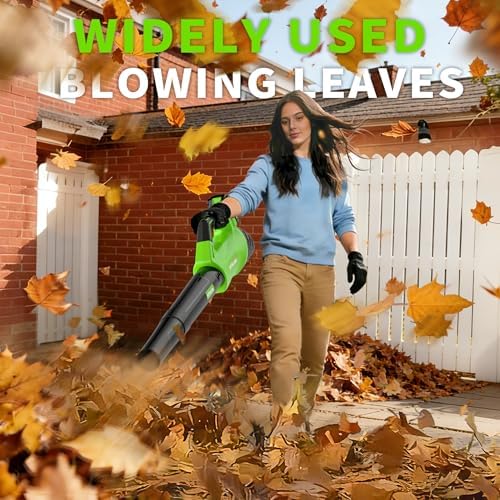 2026 Upgrade Leaf Blower, Leaf Blower Cordless with 2 * 2.6AH Batteries and Fast Charger, 450CFM &150MPH and 2 Speed Mode, Lightweight Electric Leaf Blowers for Lawn, Yard, Leaves, Dust Care