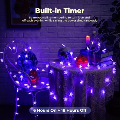 Minetom 50 LED Star String Lights, 17ft Battery Operated Fairy Lights