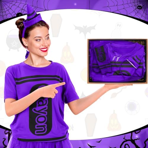 7 Pcs Crayon Costume Set for Adults Women