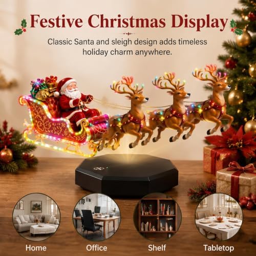 Floating Santa Sleigh,Magnetic Levitation Santa's Flying Sleigh Ornament