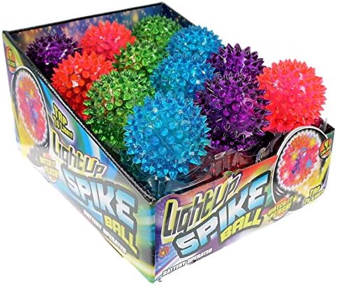 JA-RU Light Up Spiky Balls for Kids (8 Pack) Light Up Bouncy Balls 695-8A