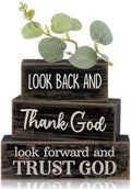Lineshading 4 Pcs Christian Wooden Block Signs Farmhouse Centerpiece