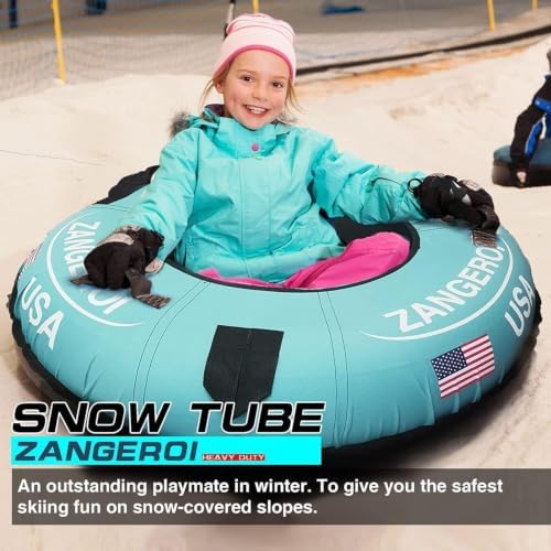Snow Tube Snow Tubes for Sledding Heavy Duty 47 inch Snow Sleds for Kids and Adult Heavy Duty Snow Sleds for Adults Inflatable Snow Tube for Kids with Snow Tube Cover
