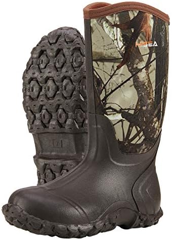 HISEA Men's Rain Boots Neoprene Rubber Boots Waterproof Insulated Mud Boots