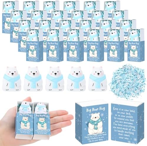 36 Sets Winter Positive Gifts Bear Hug Party Favors with Boxes