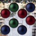 Wettarn 8 Pcs 6" Red Green Blue Christmas Tree Plastic Ball Ornaments