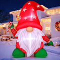 COMIN 6FT Christmas Inflatables Gnome with Candy Cane Outdoor Decorations