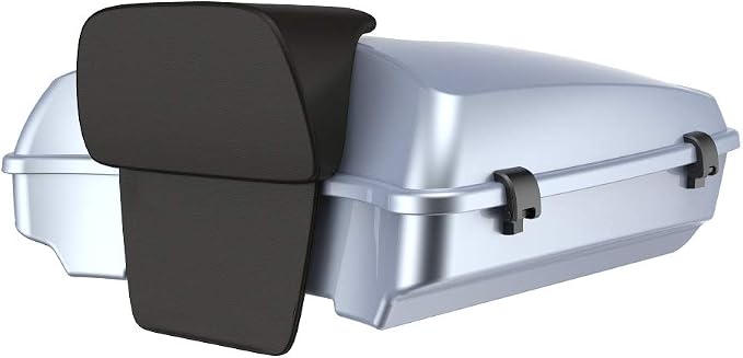 Advanblack Road Glide Tour Trunk Pack Brilliant Silver Razor Tour Trunk Pack Backrest Pad for '97-'25 Harley Touring Road King Street Glide Electra Glide CVO models