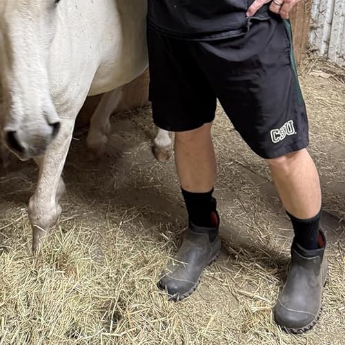 Showave Men's Ankle Rain Boots Waterproof Rubber Garden Boot Mud Booties