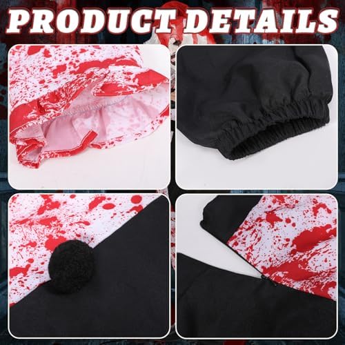 Kids Art Clown Costume with Bloody Mask Cosplay Outfit Boys Girls Ages 4-14