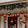 Threan 6 Inch Red Shiny Large Christmas Ball Ornament
