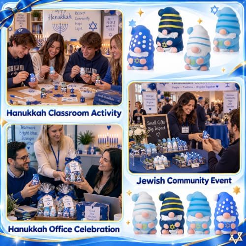 Thenshop 20 Pcs Hanukkah Star of David Gnome Ball Bulk