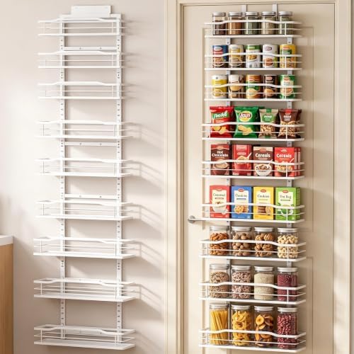 Moforoco White 9-Tier Over The Door & Wall Mount Pantry Organizer