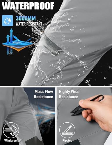 MAGCOMSEN Men's Snow Ski Winter Pants Waterproof Hiking Fleece Lined Pants