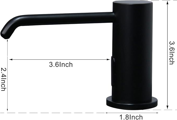 Automatic Soap Dispenser for Kitchen Sink, Matte Black Touchless Built-in Liquid Soap Dispenser with 33.81oz/1000ml Motion Activated No Touch Sanitizer Dispenser for Bathroom with High Capacity