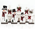 Barydat 7 Pcs Christmas Decorations Indoor Rustic Snowman Tree Reindeer