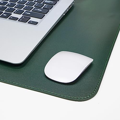 AFIING Cork Desk Mat 47" x 23.6", Dual-Sided Natural Cork & PU Leather Desk Pad, Non-Slip Waterproof Large Mouse Pad for Office, Home & Gaming (Dark Green)