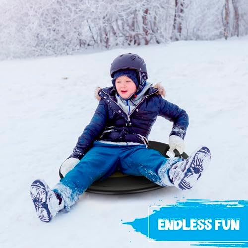 Slippery Racer Heavy-Duty Cold Resistant Downhill Pro Adults and Kids Plastic Outdoor Winter Saucer Disc Snow Sled with Handles (Batman, 3)