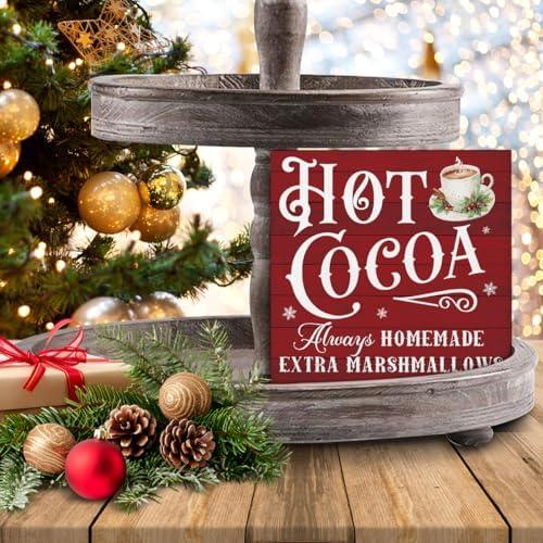 Hot Cocoa Bar Decorations - Christmas Decor, Hot Chocolate Bar Wooden Sign