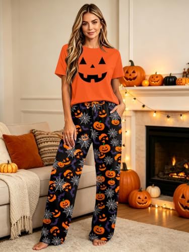Skull Sets for Women Halloween Bloody Shirts Dancing Skeleton 2 Pc Set