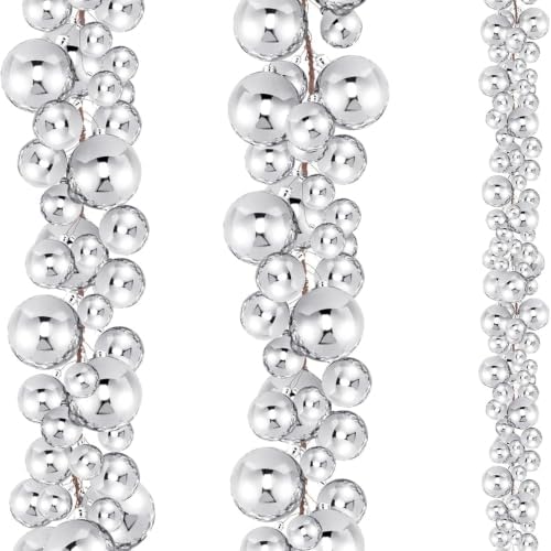 2 Pcs 9 ft Christmas Ball Ornament Garland, Silver