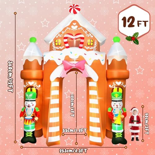 Kalolary 12FT Christmas Inflatable Archway Outdoor Decorations