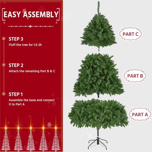 Yaheetech Christmas Tree 7.5ft Unlit Full Artificial Thick Xmas Tree, Green