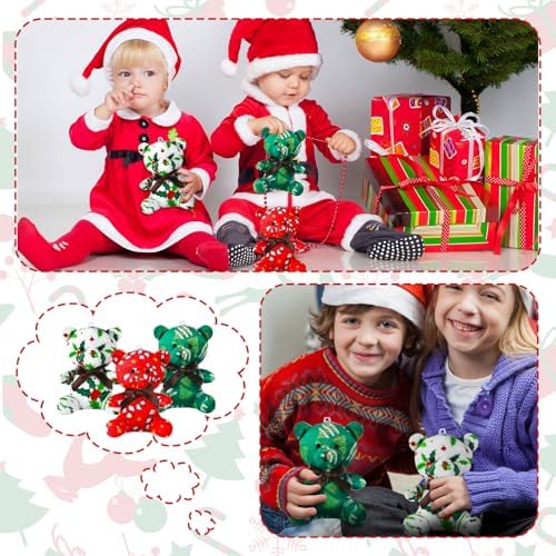 Haull 18 Pcs Christmas Stuffed Animals Plush Bears Bulk