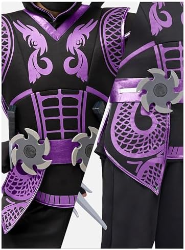 Spooktacular Creations Purple Ninja Costume Set, Ninja Jumpsuit with Foam Accessories for Kids, Toddler Halloween Outfit for Ideas Cosplay Party (Large, 10-12 yrs)