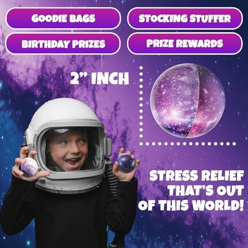 Bedwina Galaxy Stress Balls for Kids (150-Pack) Bulk Sensory Fidget Toys