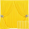 4 Panels Yellow Backdrop Curtain for Parties Wrinkle Free Lemon Yellow Photo Curtains Backdrop Drapes Fabric Decoration for Birthday Party Wedding Baby Shower 20ft(W) x 10ft(H)