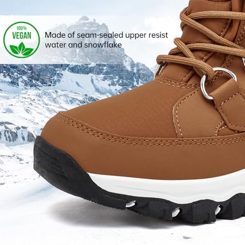 HOBIBEAR Womens Winter Boots Warm Faux Fur Lined Snow Boots Cold Weather Outdoor Shoes Water Resistant