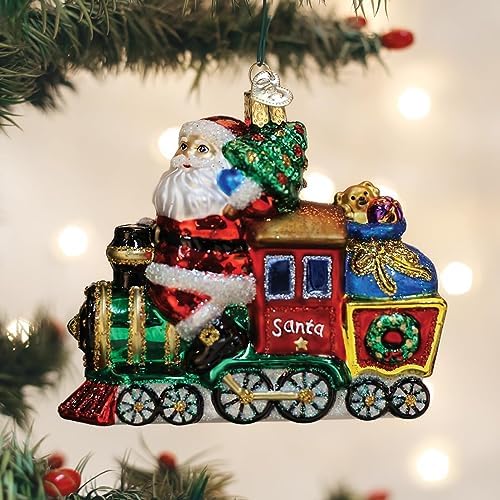 Old World Christmas Santa On Locomotive Tree Ornament