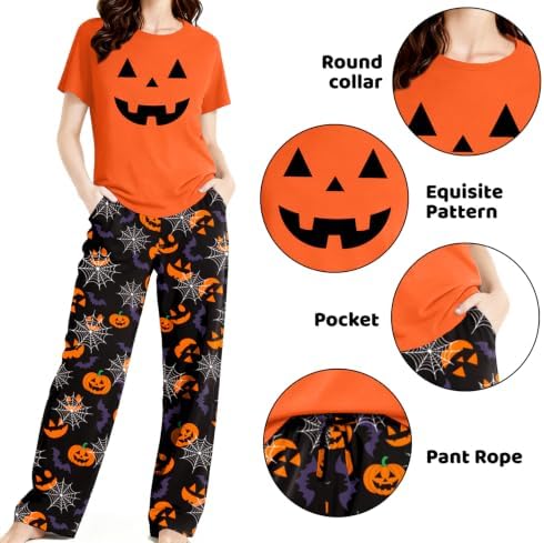 Skull Sets for Women Halloween Bloody Shirts Dancing Skeleton 2 Pc Set