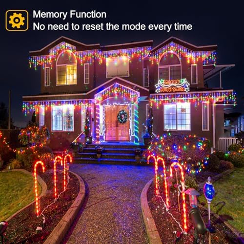 99ft Colored Christmas Lights Outdoor Icicle Lights for Outside House 1216L