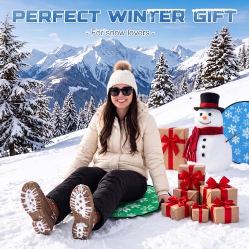 26" Foldable Snow Sleds with Handles for Adult