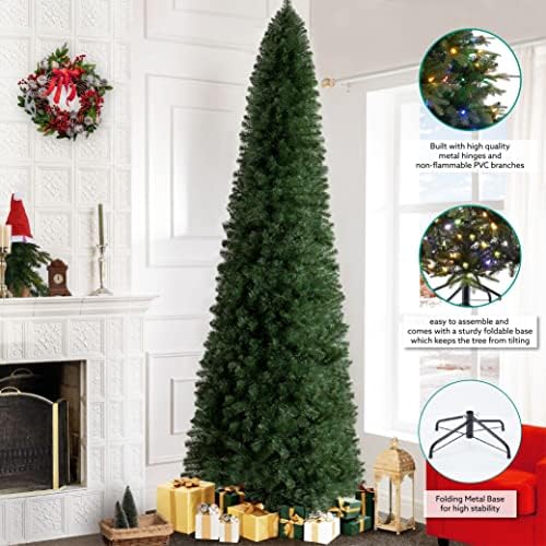Naomi Home Vienna 9ft Prelit Slim Artificial Christmas Tree with Lights