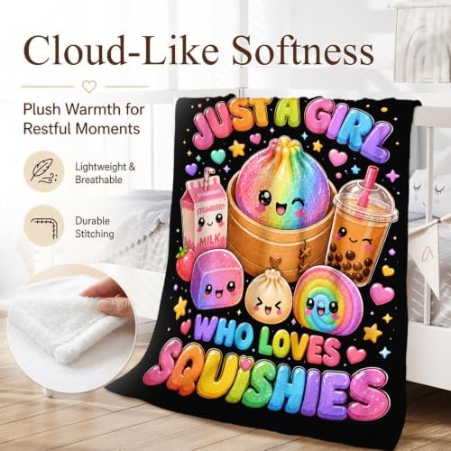 Kids Teens Blanket 50" x 60" Dumpling Throws, Girls Blanket Squishy Throw