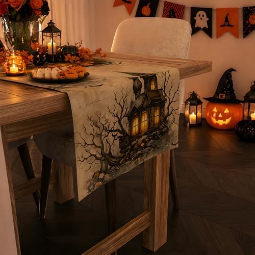 Halloween Party Decorations - Pumpkin Castle Table Runner