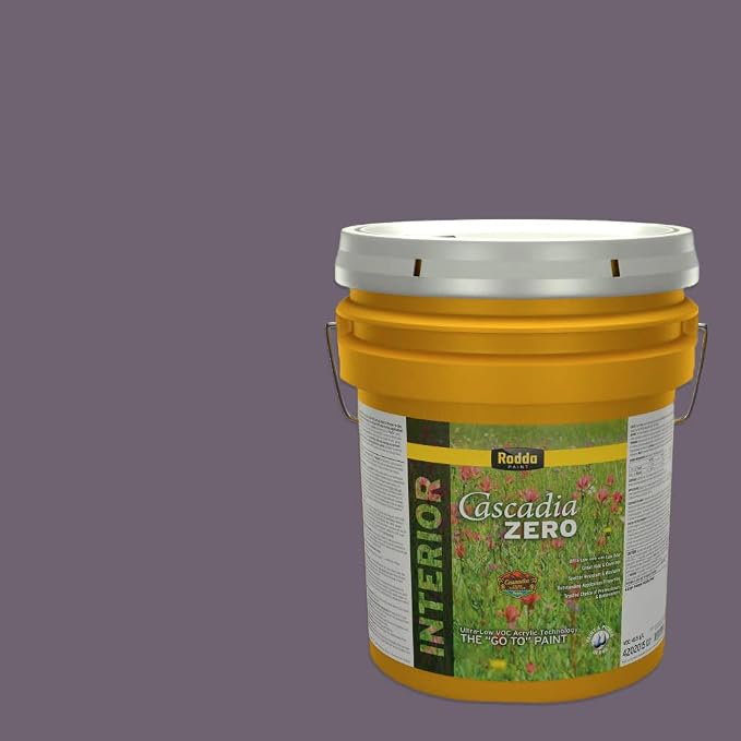Rodda Paint CASCADIA ZERO Interior Satin Paint & Primer in One, 5-Gallon, Plum Perfect