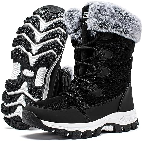 HOBIBEAR Women's Waterproof Winter Snow Boots Lightweight Warm Faux Fur Lined Mid-Calf Booties