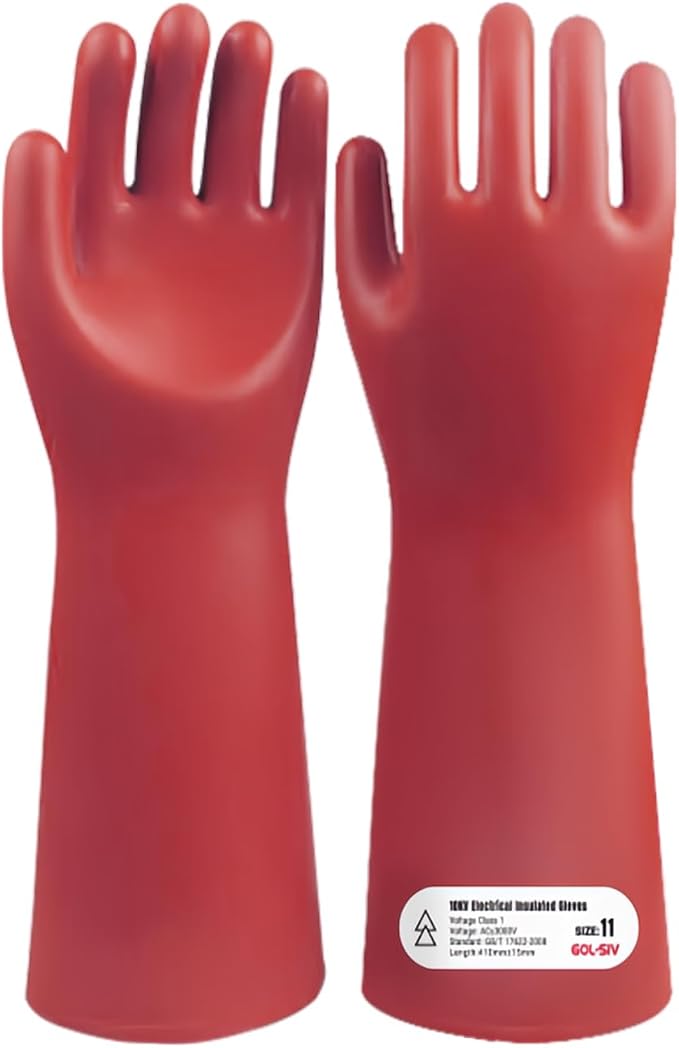 Insulated Electrician Gloves -Class 1 ASTM Compliant High Voltage Rubber Electrical Work Gloves For Men Work Electrical Safety Gloves3000V AC